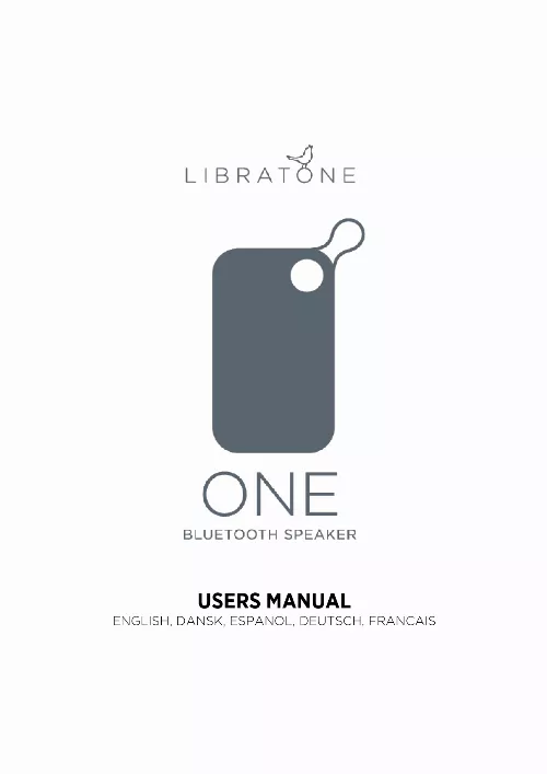 Mode d'emploi LIBRATONE ONE CLICK