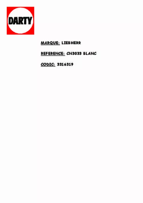 Mode d'emploi LIEBHERR CNSL3033