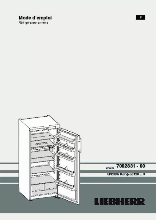 Mode d'emploi LIEBHERR KPSL 3120 COMFORT