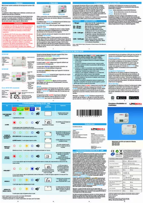 Mode d'emploi LIFEBOX DETECTEUR MONOXY CARBONE
