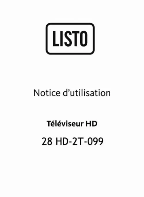 Mode d'emploi LISTO 28 HD-2T-099