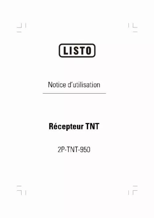 Mode d'emploi LISTO 2P-TNT-950