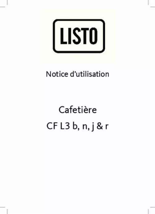Mode d'emploi LISTO CF L3R