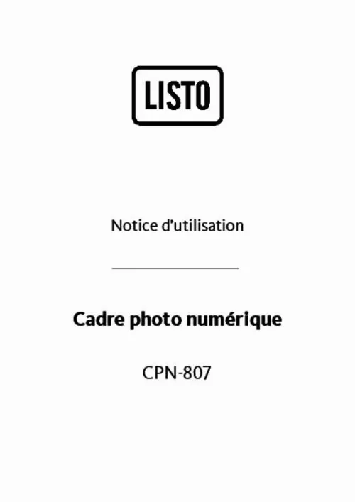 Mode d'emploi LISTO CPN-807