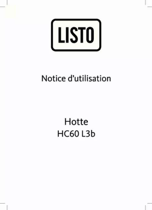 Mode d'emploi LISTO HC60 L3B