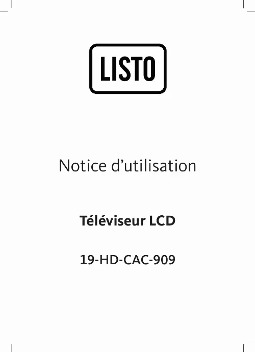 Mode d'emploi LISTO HD-CAC-909