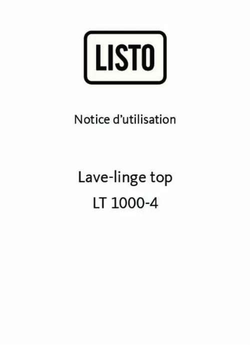 Mode d'emploi LISTO LT 1000-4