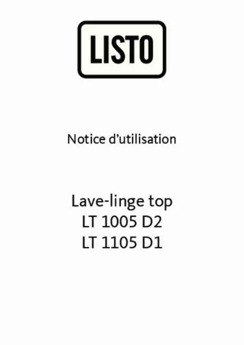 Mode d'emploi LISTO LT 1105D1
