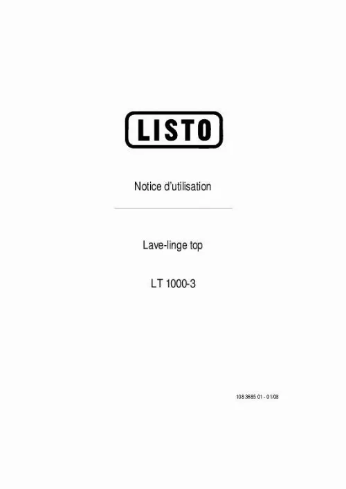 Mode d'emploi LISTO LT1000-3