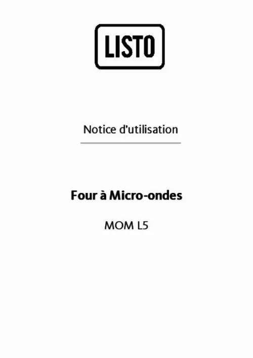 Mode d'emploi LISTO MOM L5