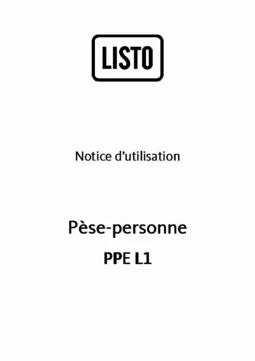 Mode d'emploi LISTO PESE-PERSONNE PPE L1