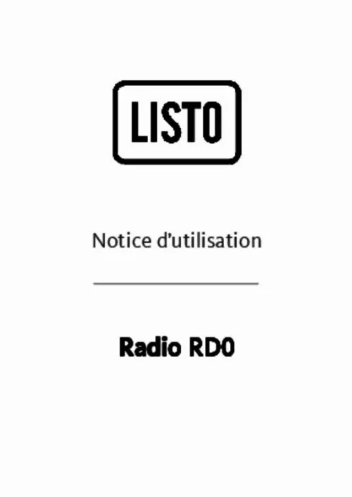 Mode d'emploi LISTO RADIO RD0
