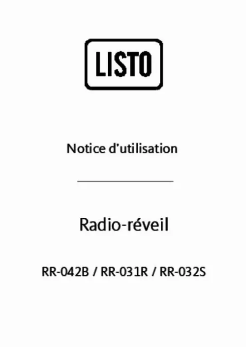 Mode d'emploi LISTO RADIO-REVEIL RR-042B