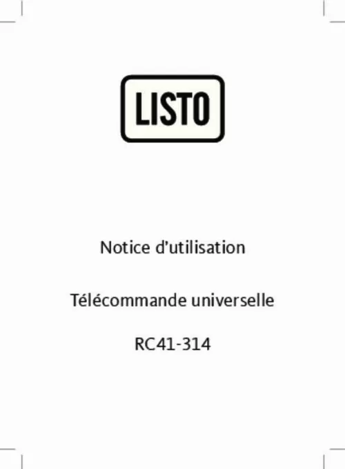 Mode d'emploi LISTO RC41-020