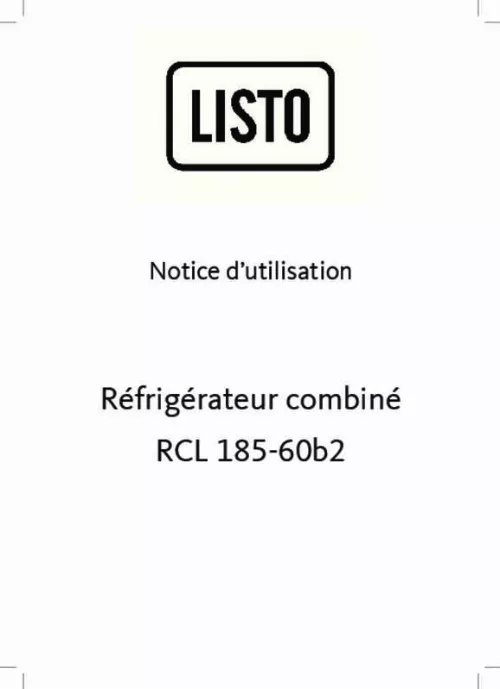 Mode d'emploi LISTO RCL185-60S1