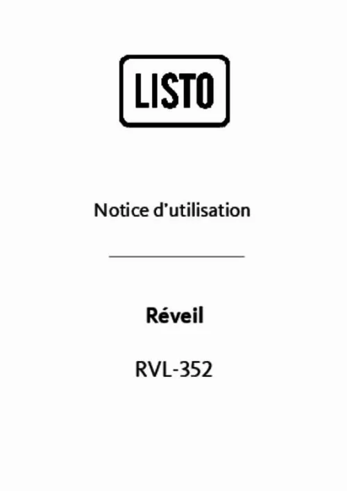 Mode d'emploi LISTO RVL-352