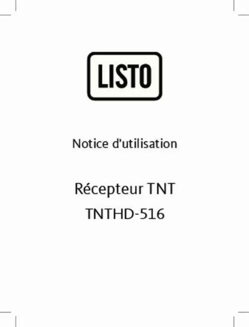 Mode d'emploi LISTO TNTHD-516