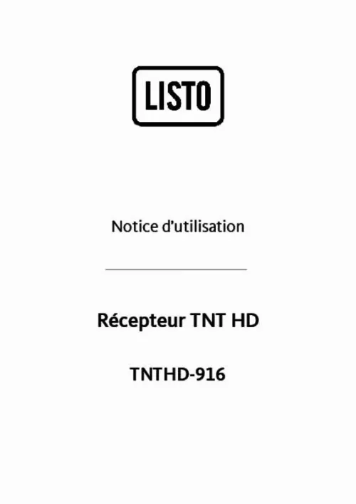 Mode d'emploi LISTO TNTHD - 916