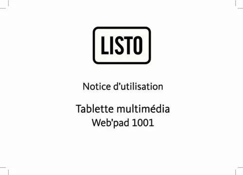 Mode d'emploi LISTO WEB'PAD 1001