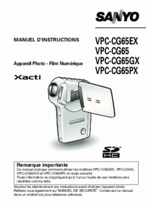 Mode d'emploi LOGICOM-SANYO XACTI VP-CG65PX