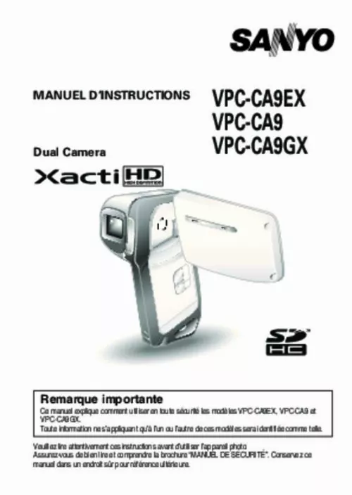 Mode d'emploi LOGICOM-SANYO XACTI VPC-CA9EX