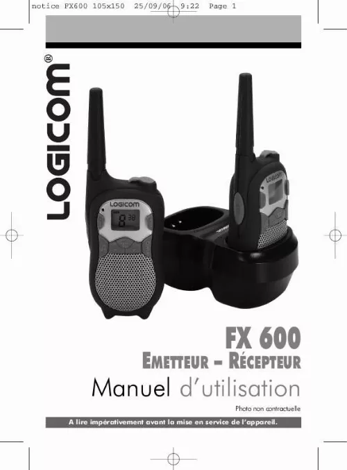 Mode d'emploi LOGICOM FX600