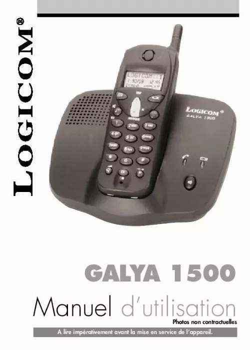 Mode d'emploi LOGICOM GALYA 1500