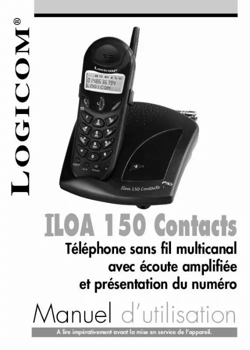 Mode d'emploi LOGICOM ILOA 150 CONTACTS