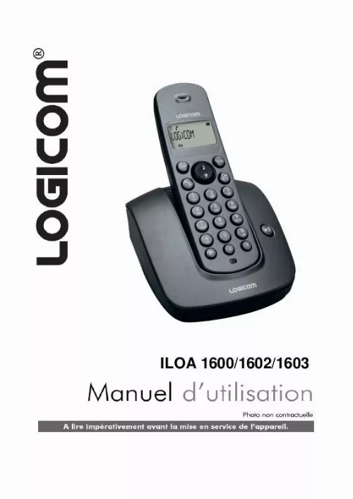 Mode d'emploi LOGICOM ILOA 1600