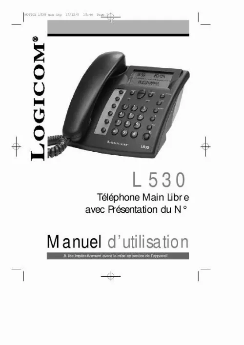 Mode d'emploi LOGICOM L530