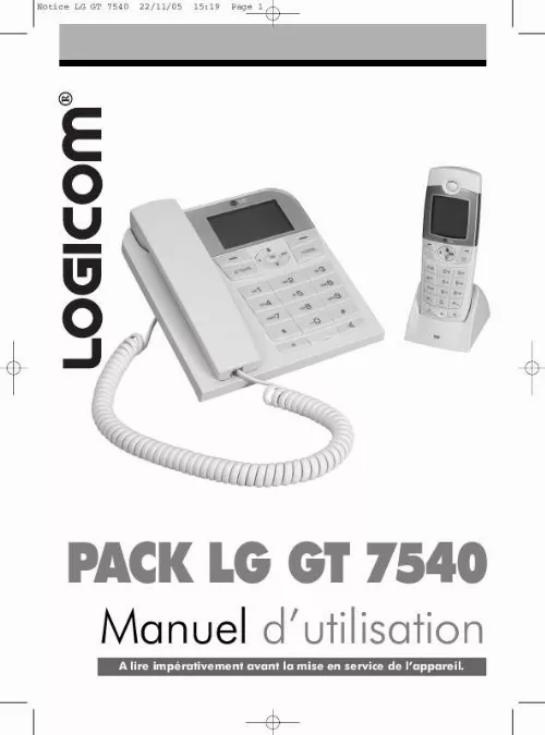 Mode d'emploi LOGICOM LG GT 7540
