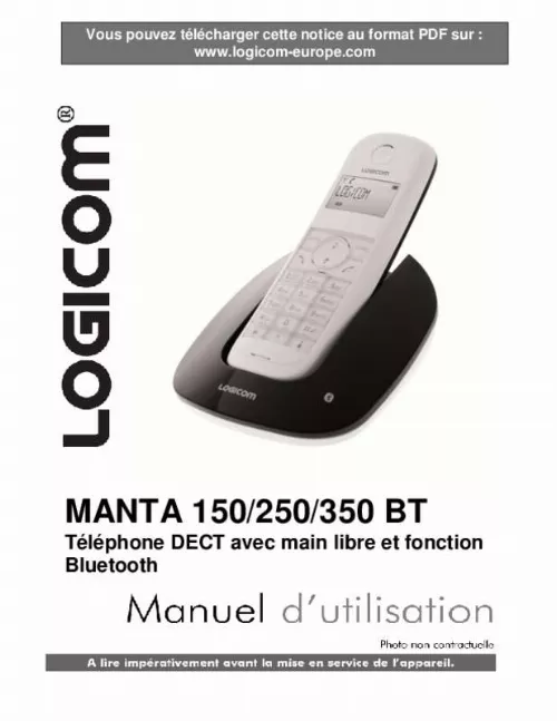 Mode d'emploi LOGICOM MANTA 250 BT