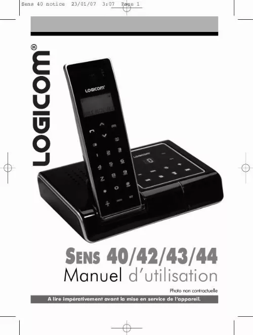 Mode d'emploi LOGICOM SENS 40