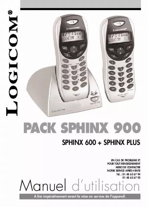 Mode d'emploi LOGICOM SPHINX 900
