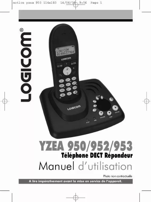 Mode d'emploi LOGICOM YZEA 950