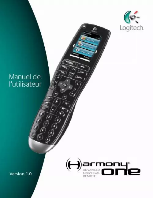 Mode d'emploi LOGITECH HARMONY ONE+