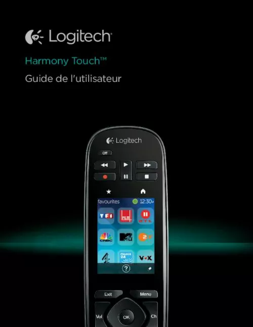 Mode d'emploi LOGITECH HARMONY TOUCH