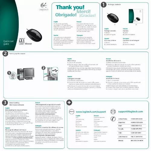 Mode d'emploi LOGITECH LS1 LASER MOUSE