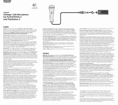Mode d'emploi LOGITECH VANTAGE USB MICROPHONE FOR PLAYSTATION 2 & PLAYSTATION 3