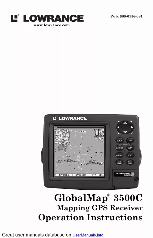 Mode d'emploi LOWRANCE 3500C