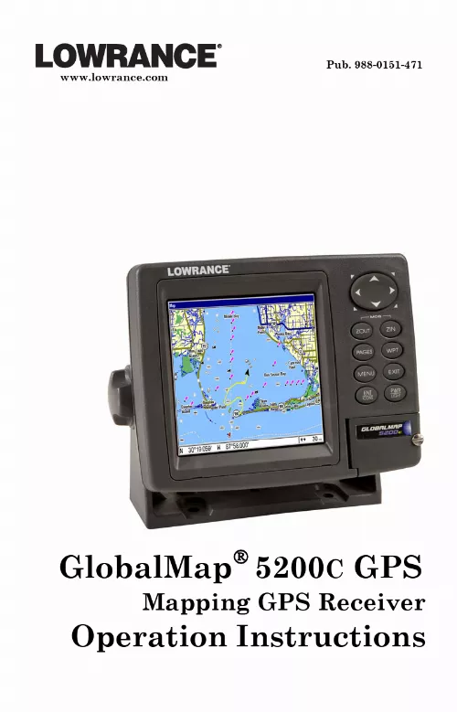 Mode d'emploi LOWRANCE 5200C