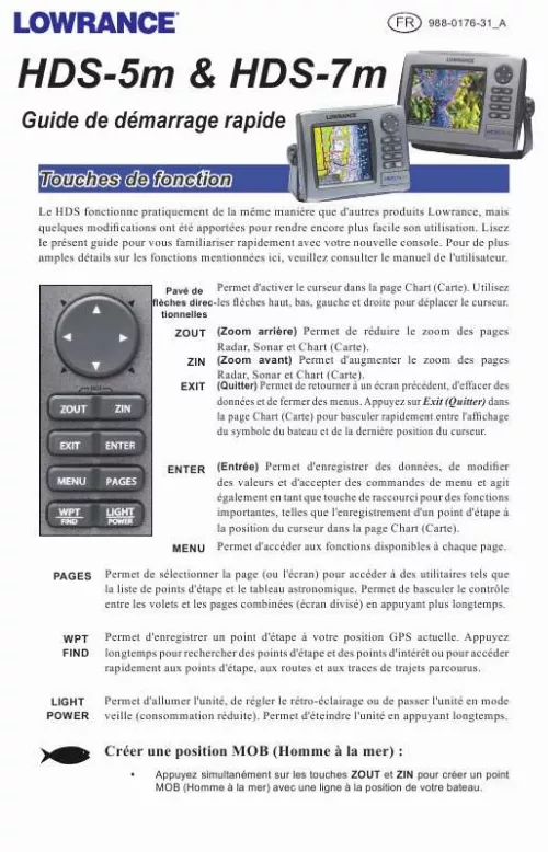 Mode d'emploi LOWRANCE HDS-7M