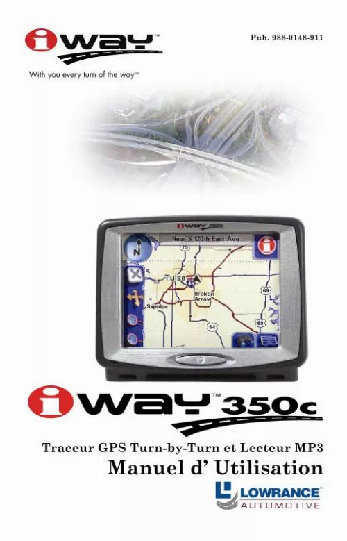 Mode d'emploi LOWRANCE IWAY 350C