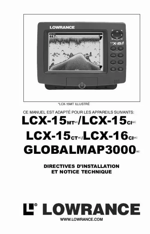 Mode d'emploi LOWRANCE LCX-15CT