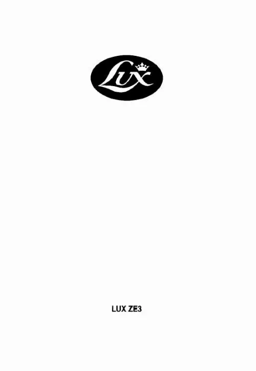 Mode d'emploi LUX ZE3 100-110V