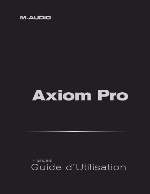 Mode d'emploi M-AUDIO AXIOM PRO 25