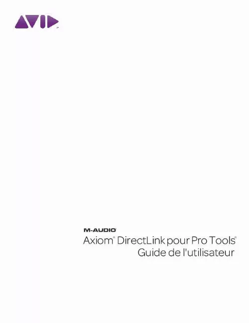 Mode d'emploi M-AUDIO AXIOM DIRECTLINK FOR PRO TOOLS