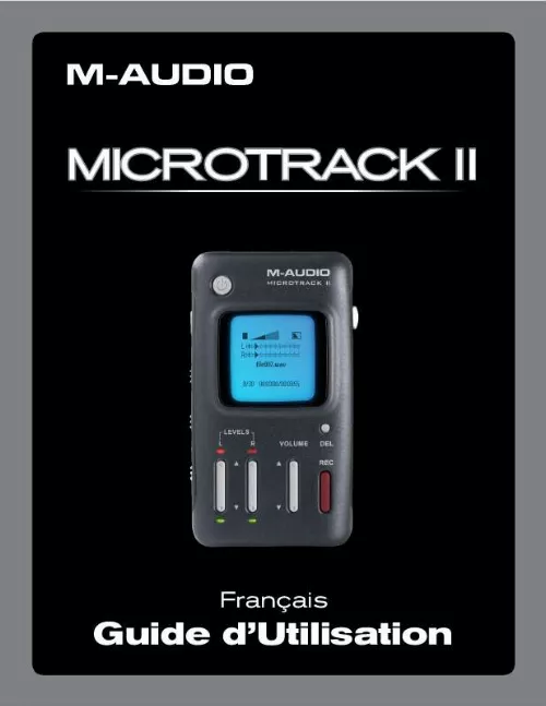 Mode d'emploi M-AUDIO MICROTRACK II