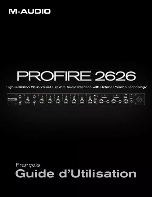 Mode d'emploi M-AUDIO PF2626