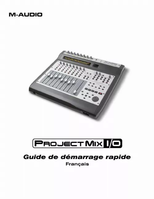 Mode d'emploi M-AUDIO PROJECTMIX I-O